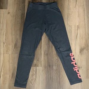 Grey and pink adidas leggings
